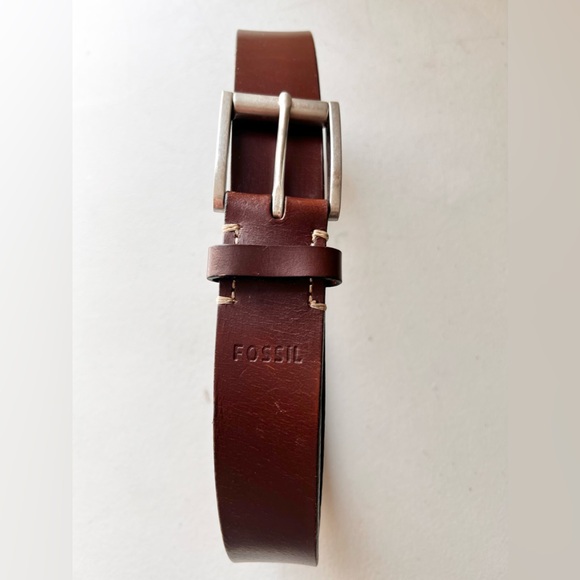 Fossil Mitchel Belt Brown Men’s Genuine Leather Size Medium - Picture 1 of 11